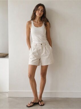 Talbots Light Cream High-Rise Bermuda Shorts